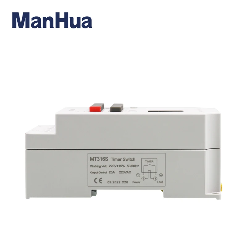 ManHua MT316S 220VAC 25A Din Rail Programmable Electronic Timer For Universal Electric Appliance Digital Timer Switch