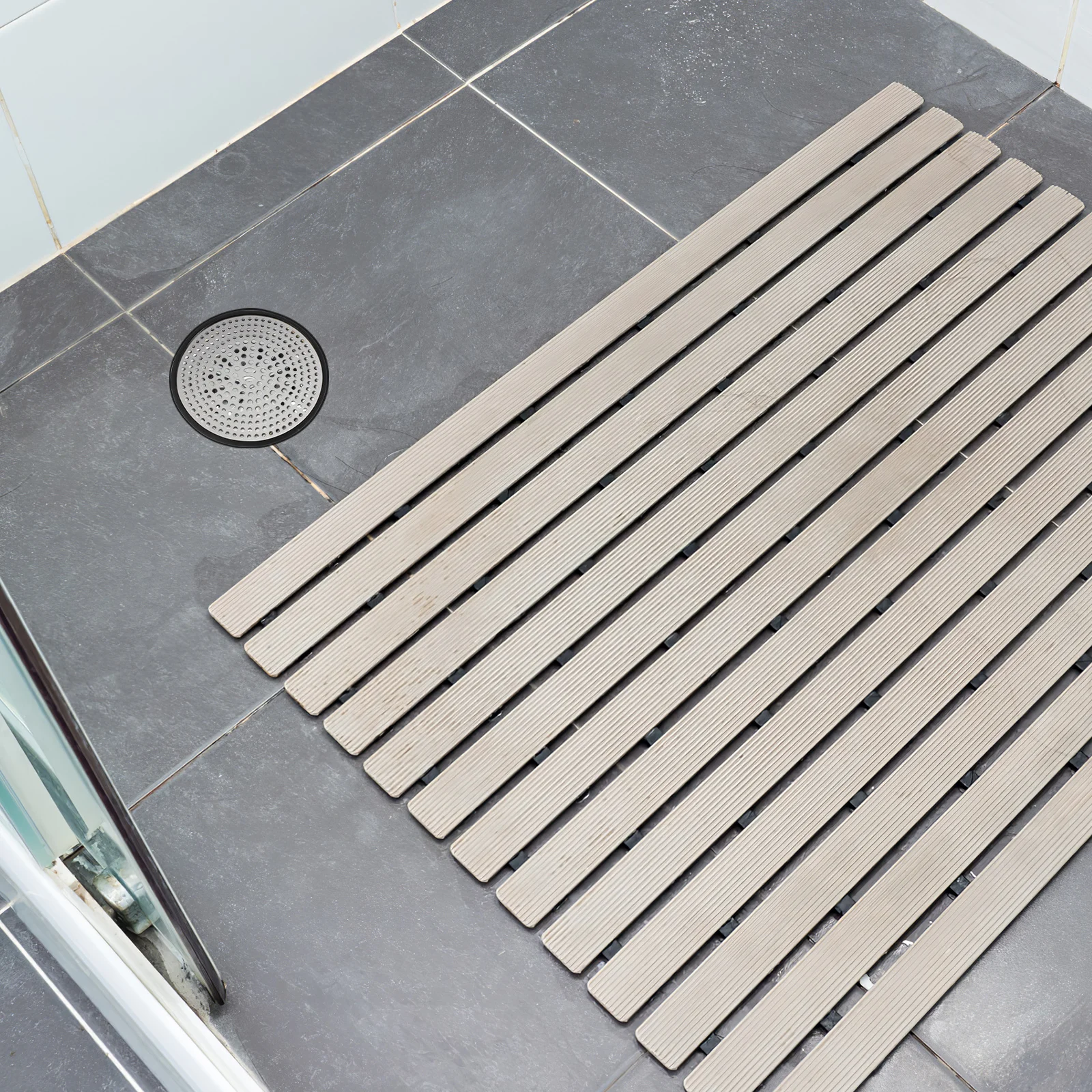 

Stainless Steel Shower Stall Drain Protector Rust Proof Silicone Rim Trap Hair Bathroom Kitchen Basin Strainer