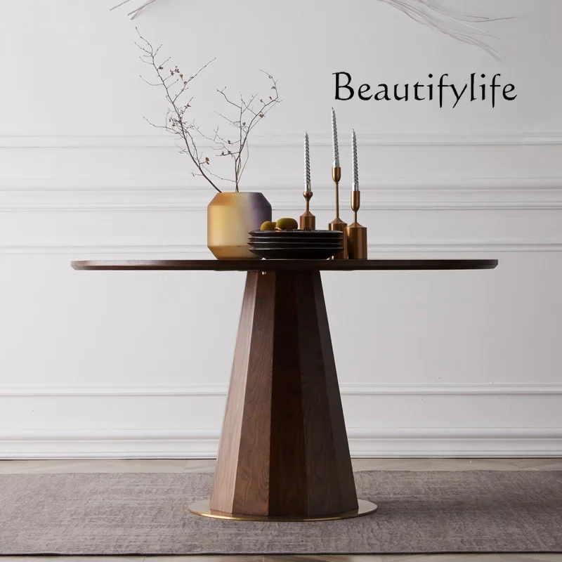 

Nordic Household Solid Wood round Table Modern round Conference Table round Table Simple Restaurant Log