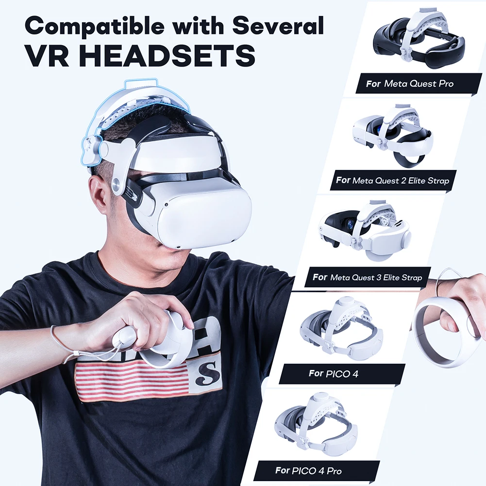 Adjustable VR Replacement Head Strap Reduce Head Pressure Head Strap VR Accessories for Meta Quest 3/2/Pro/Pico4 VR Headset