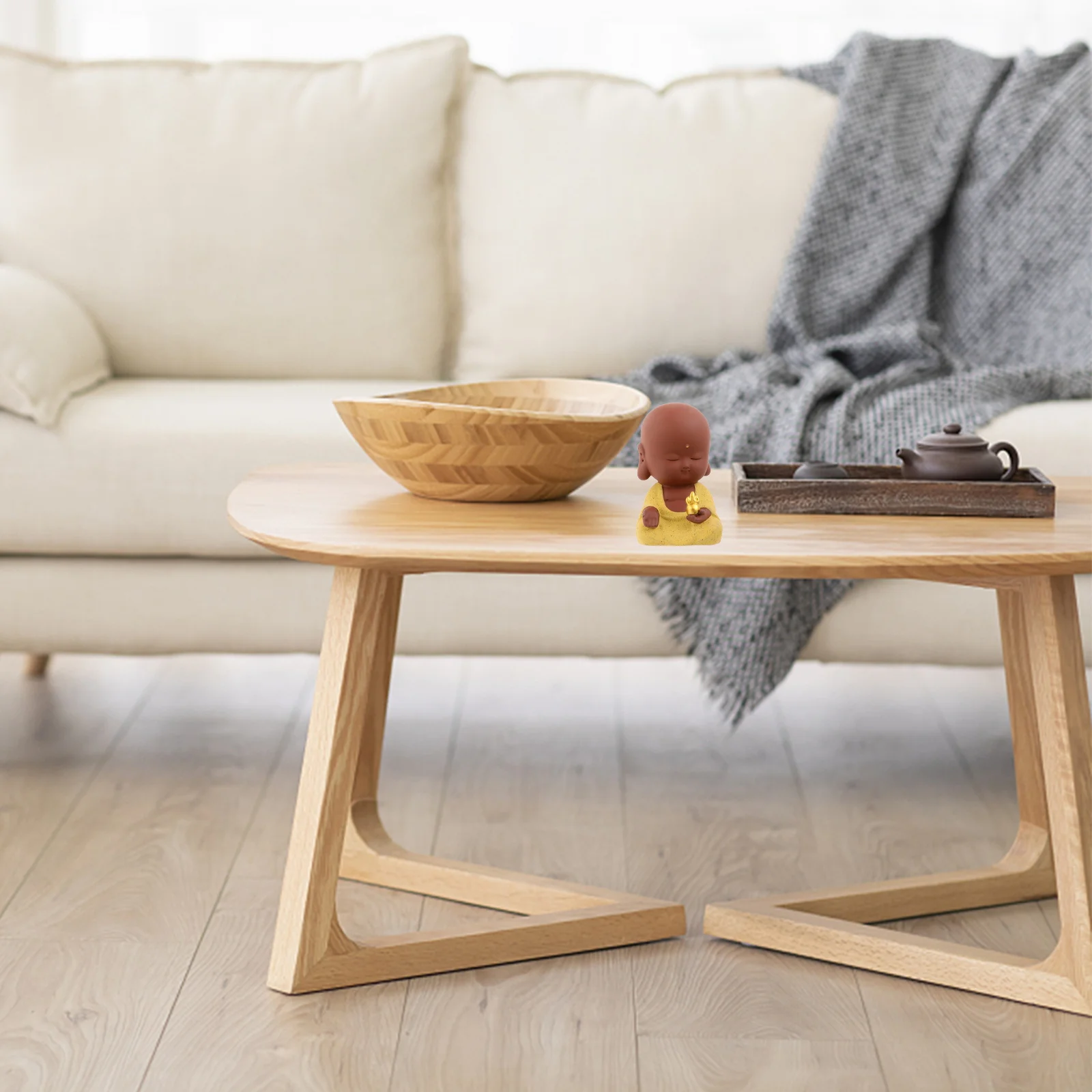 

1Pcs Small Ceramic Buddha Statue Delicate Hand Painted Desktop Ornament Car Decoration Buddha Statue