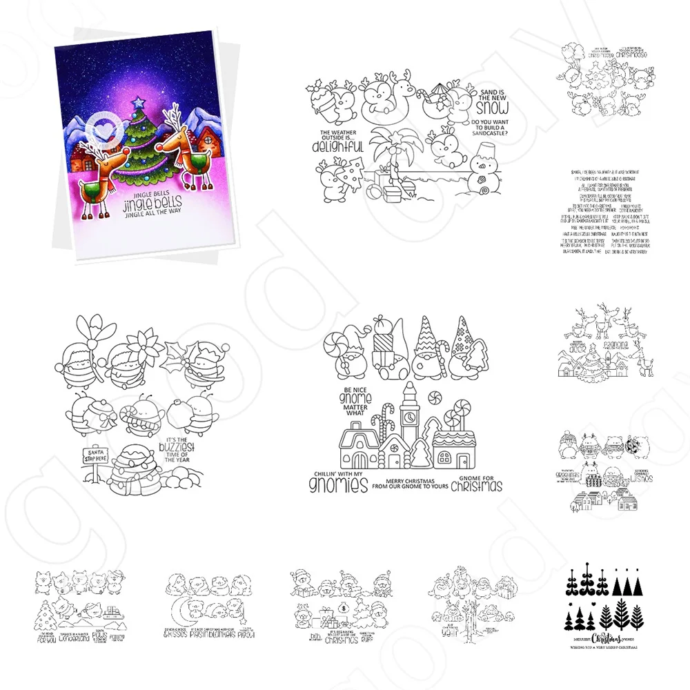 

New Christmas Dwarf Reindeer Metal Cutting Dies and Stamps for DIY Scrapbooking Holiday Greeting Cards Handmade Album Decoration