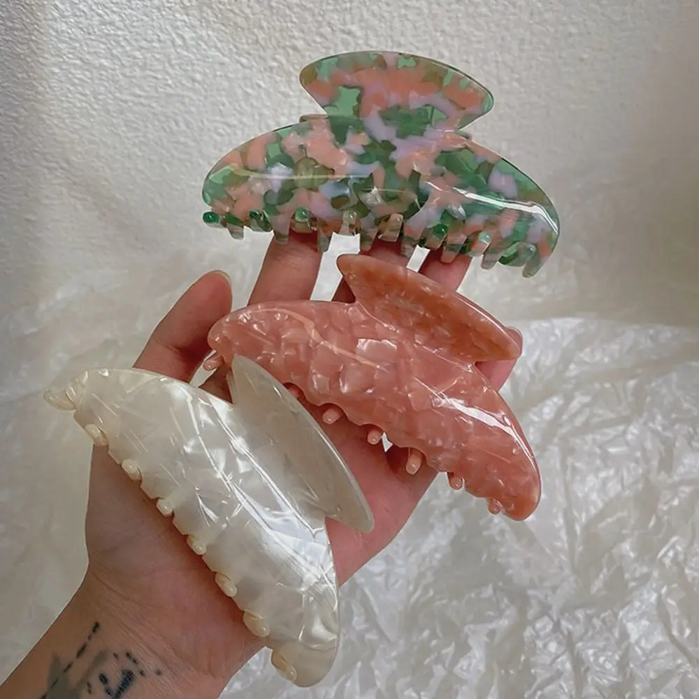 간단한 귀여운 프랑스 소녀 꽃 헤어 클립 여성 헤어 액세서리 아세테이트 헤어 클립 플라스틱 헤어 클로 한국 스타일 머리 장식