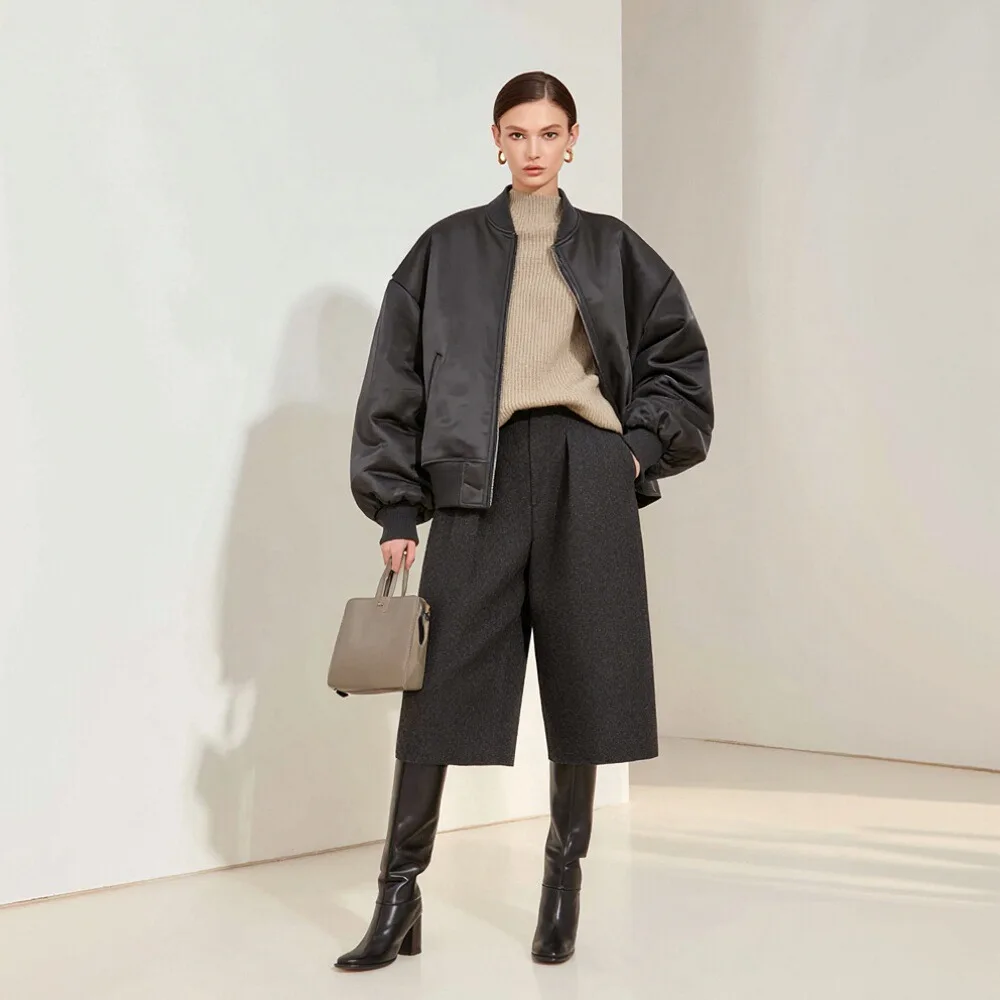 

Женская куртка в повседневном стиле, осенне-зимняя куртка с бейсбольным воротником, модная верхняя одежда, верхняя одежда без украшения