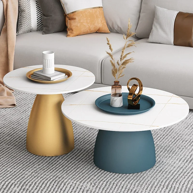 Rock Board Coffee Tea Table Creative Living Room Furniture Sofa Round Side Tables Bedroom Loft Apartment Decor Desk