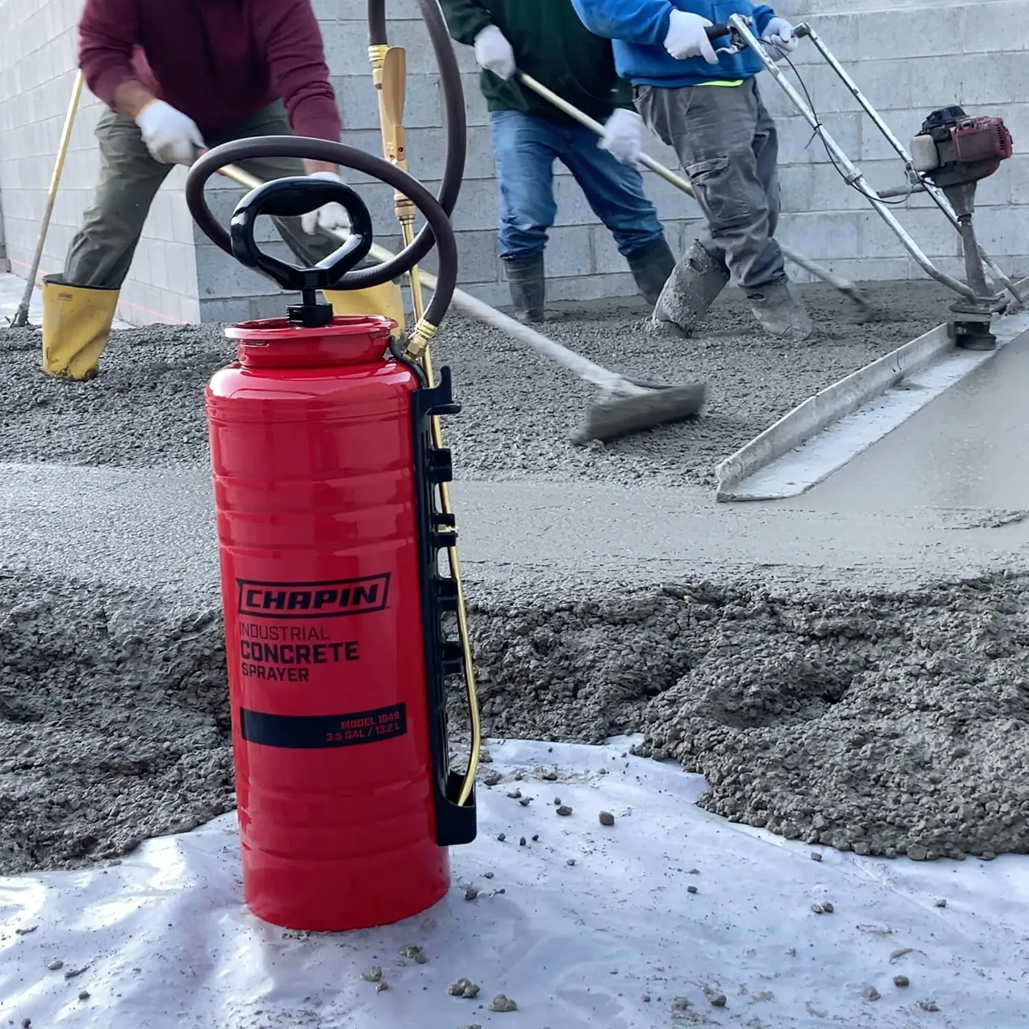 1949 3.5 Gallon Tri-Poxy Industrial Concrete Open Head Tank Sprayer – Steel Red Tank, Chemical-Resistant Seals, Wide Opening, Br