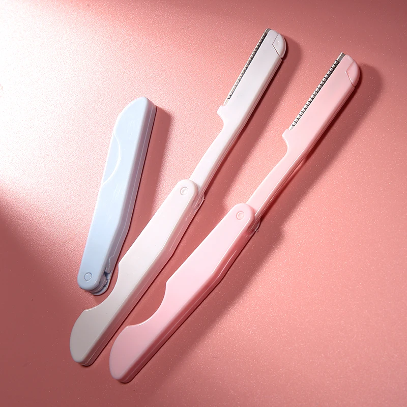 3 pièces/ensemble outils de maquillage rasoir de sourcils lame de rasoir pliable sûr sourcils Shaper couteau de coupe pour les femmes