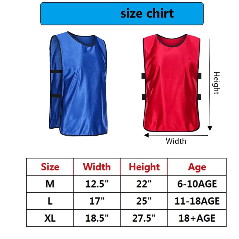 A69P-12 Pack Dodgeball Game Vests Soccer Practice Jerseys Training Vest For Adults For Indoor Outdoor Playground XL