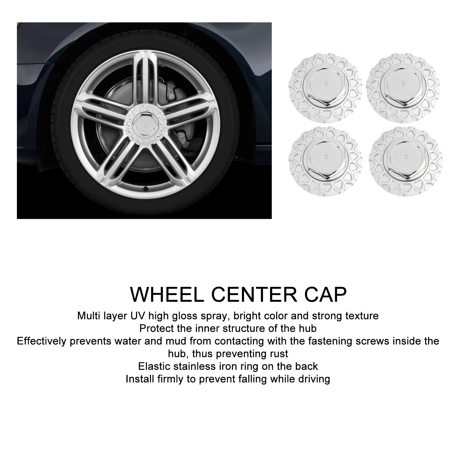 

Wheel Center 157mm Silver Stable Structure Lotus Shape Universal Fit Car Rim Hub for Vehicles Wheel Center Hub