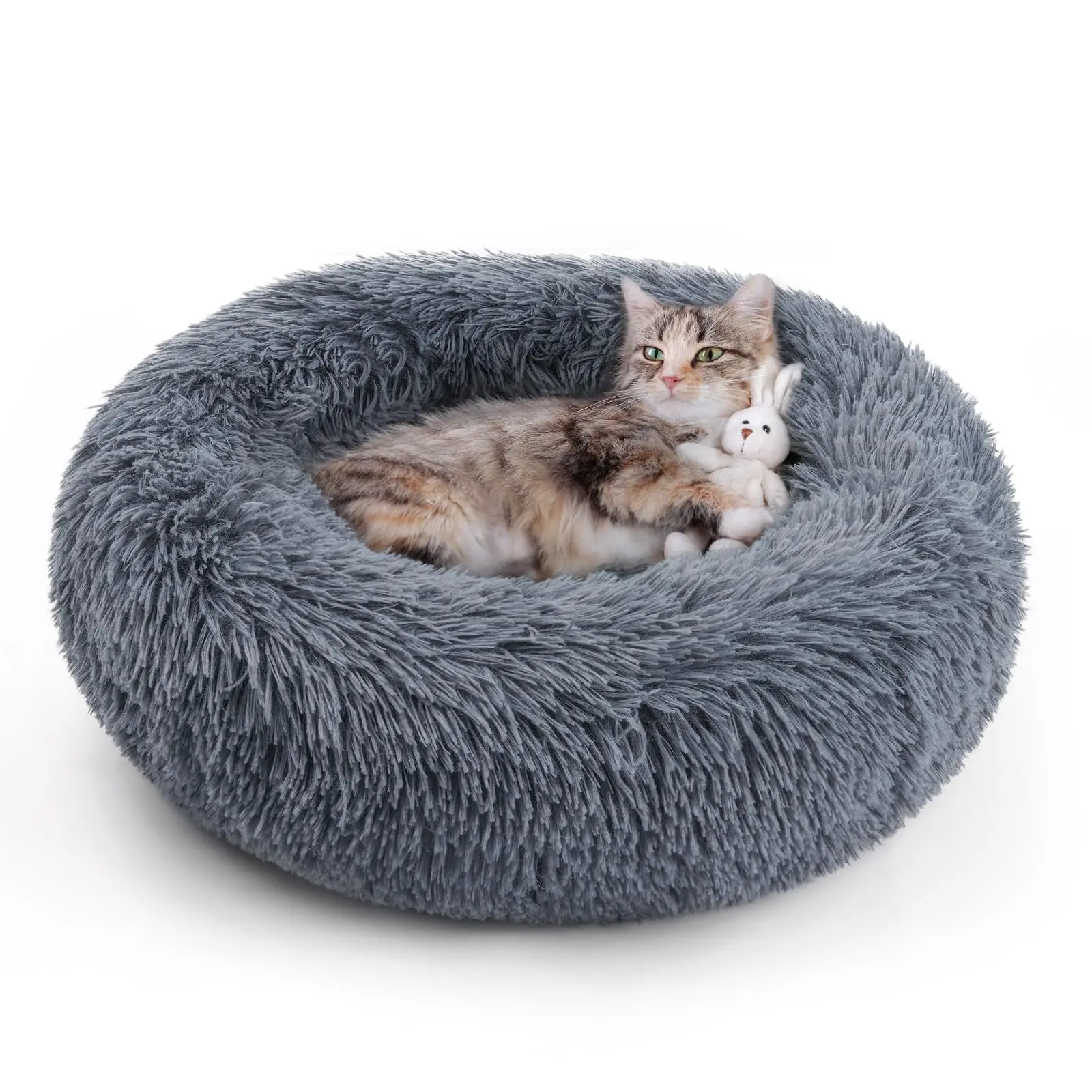 Round Pet Bed Large Dog Bed Plush Soft Comfortable Cats Dogs Bed Round Pet Pad Winter Warm Push Fluffy Dog Cat Beds