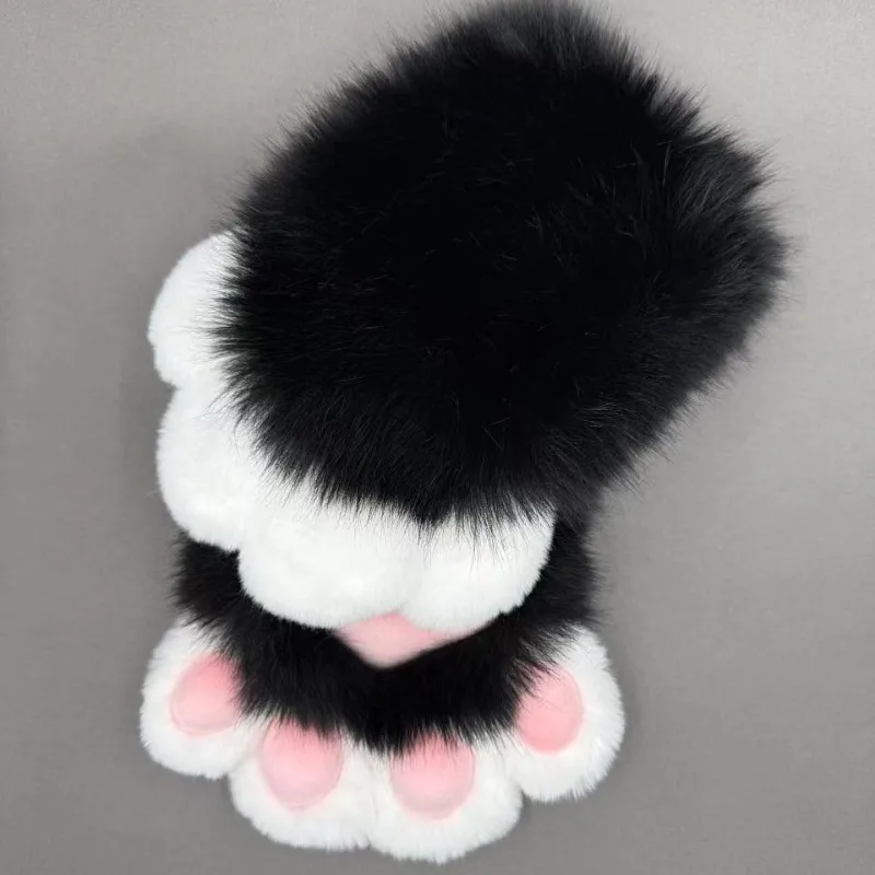 Cute Claw Meat Pad Gloves with Nail Cosplay Furry Props Short Style for Women Medium Thickness Sweet Style Cosplay Accessories