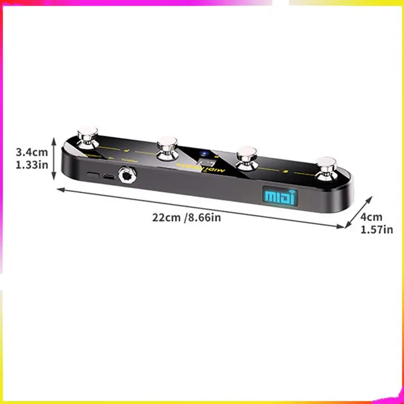 M04K MIDI دواسة التحكم وضع الصوت اللاسلكي تبديل أربع خطوات مسمار الغيتار الذكي دواسة للجيتار الكهربائي