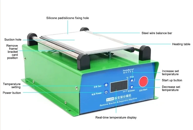 

Машина для разделения экрана, вакуумный встроенный насос, сепаратор ЖК-экрана Max8,5 дюйма, инструмент для разборки телефона и ремонта