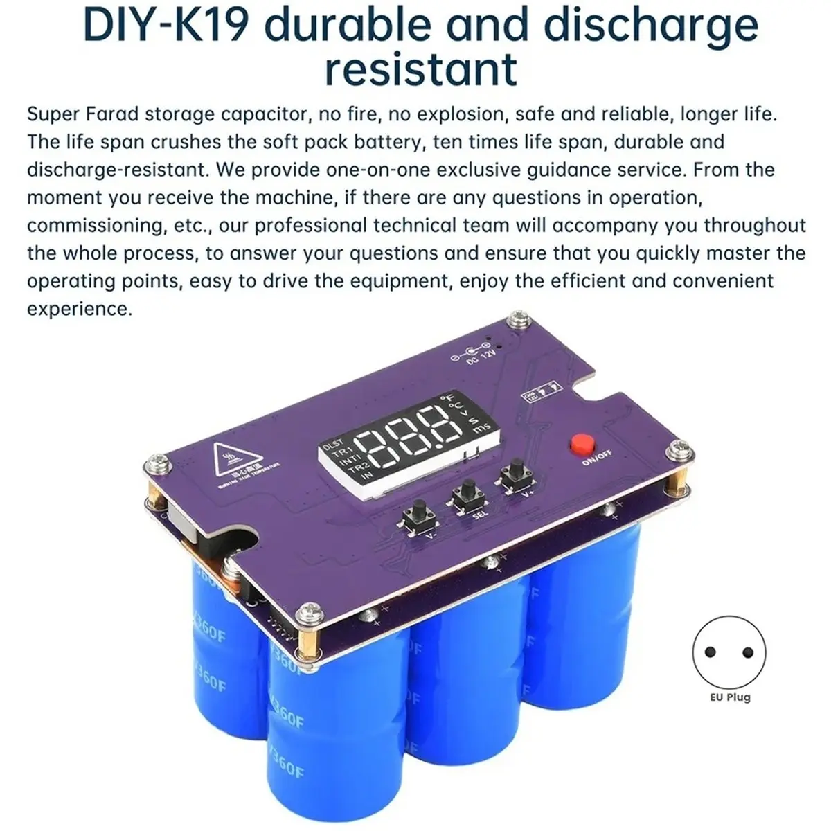 Multi-use Gear K19 Digital Dual Pulse Spot Welding Machine DIY Kit Lithium Battery 18650/21700 Welding Control Motherboard DC12V