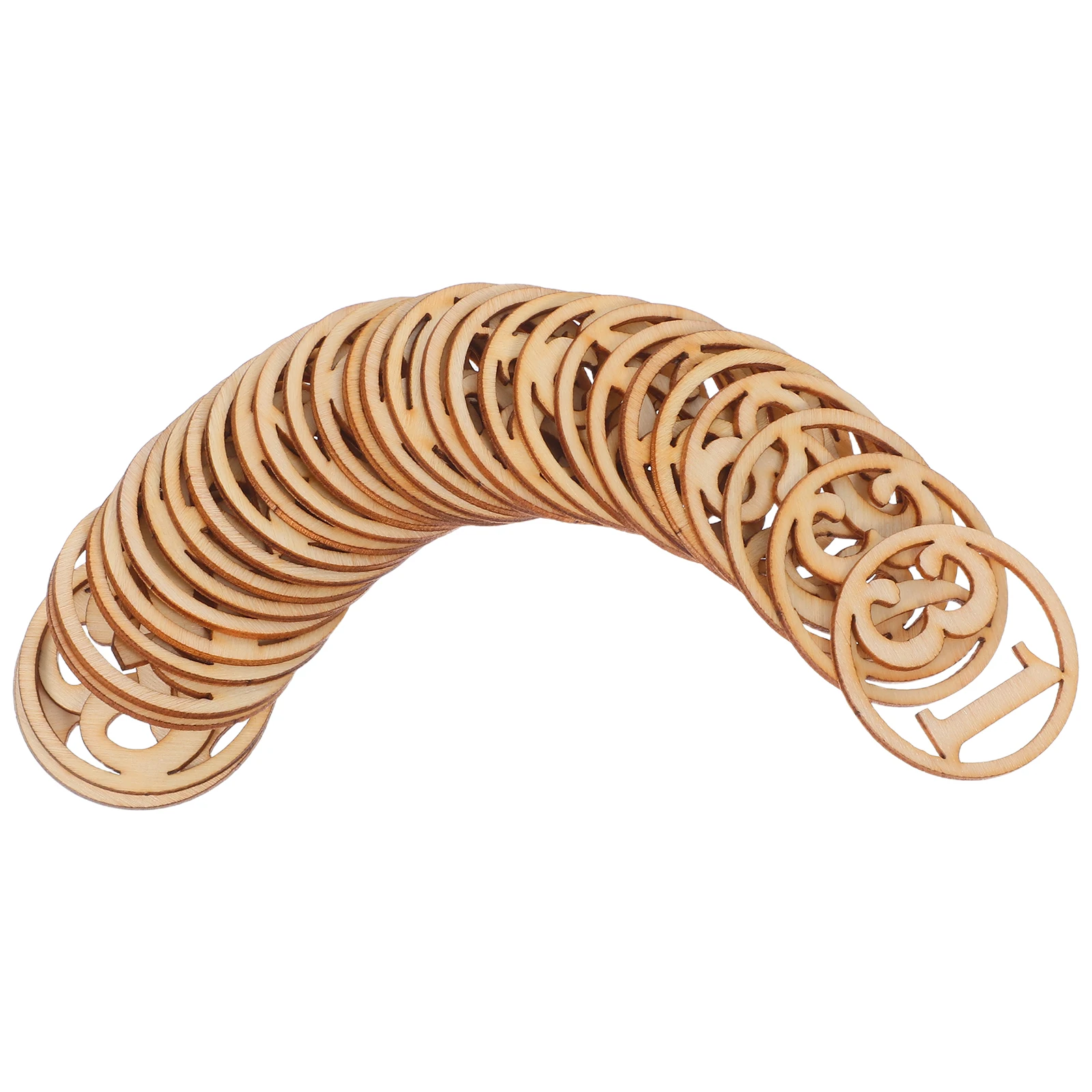 

31pcs Unfinished Wooden Number Pieces Diy Wood Shapes For Math Learning Paintable Ornaments Christmas Wedding Home Decor