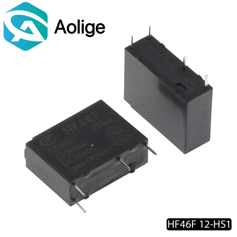 

10PCS HF46F-005-HS1 HF46F-012-HS1 HF46F-024-HS1 5-HS1 12-HS1 24-HS1 5A 250VAC 4PIN 5V 12V 24V DC30VDC Power Relays