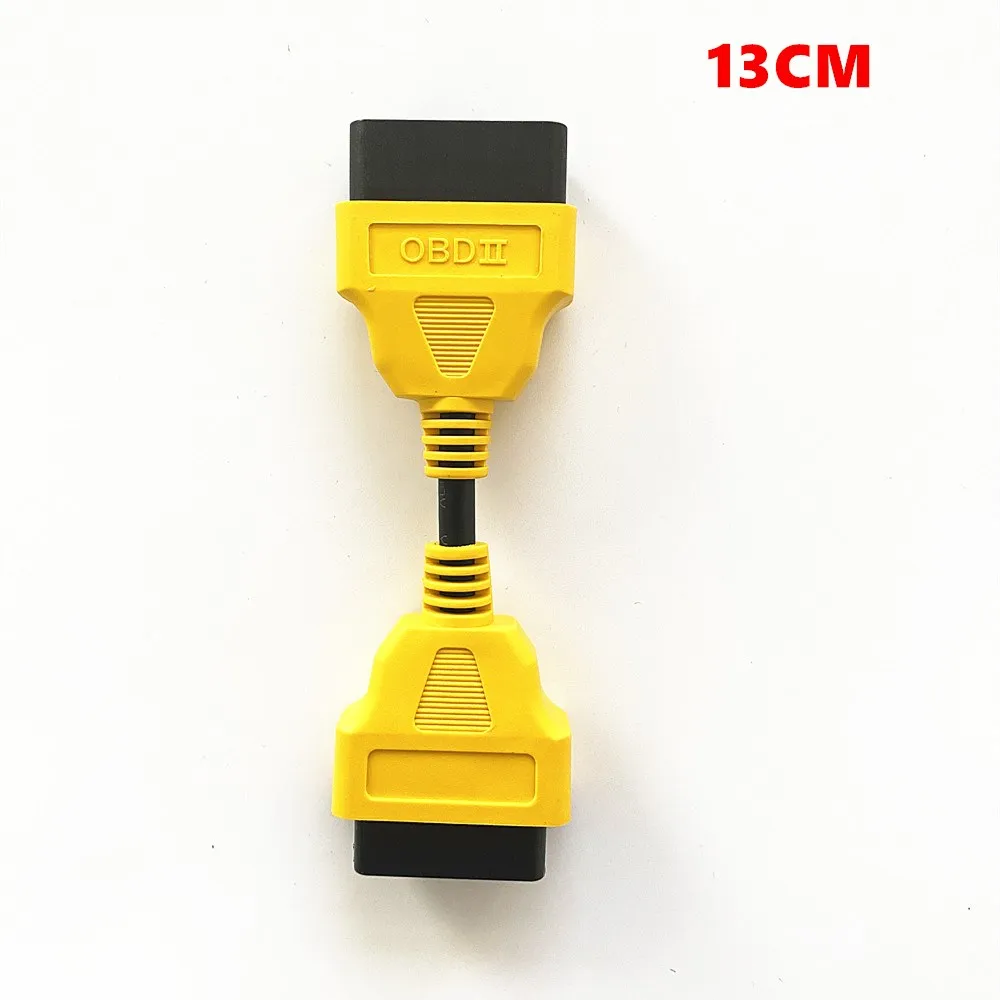 For ELM327 OBD2 16Pin Extension Cable adapter 13cm 16 Pin Male to Female OBD II OBD2 yellow Extension Cable Connector