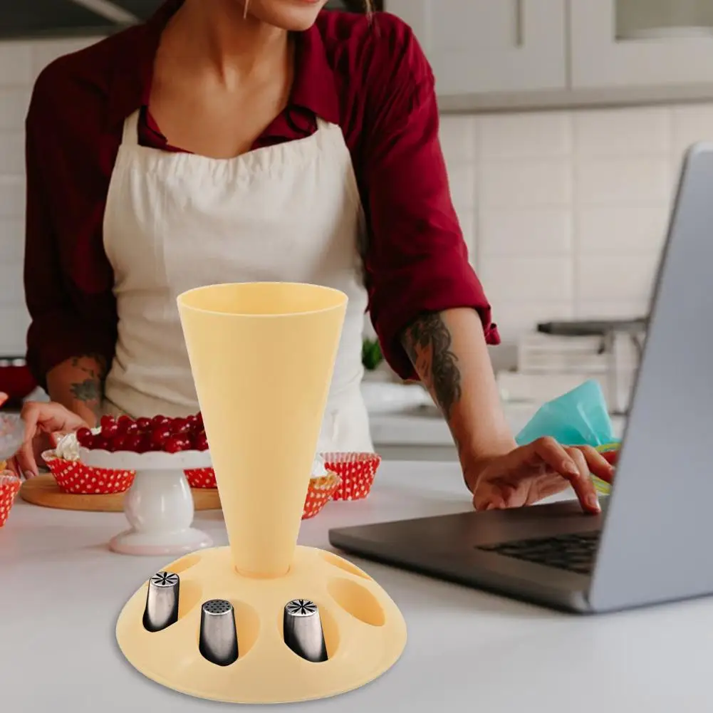 Suporte de saco de pastelaria ferramenta de cozimento suporte de armazenamento conjunto de ferramentas de decoração de bolo com saco de tubulação suporte 8 bicos suportes para profissional