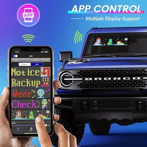 Imagen 2 del producto 16*96 LEDs coche Ojo del diablo luz LED camión luz de ojo dinámica pantalla de visualización de coche pegatinas decorativas Emoji luz para camiones