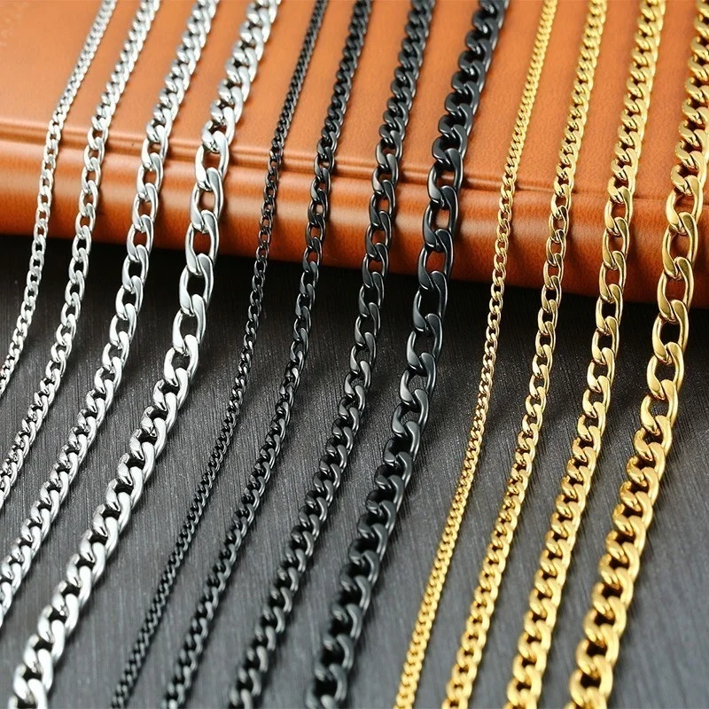 Vnox męski kubański łańcuszek naszyjnik ze stali nierdzewnej czarny złoty kolor męski Choker colar biżuteria prezenty dla niego
