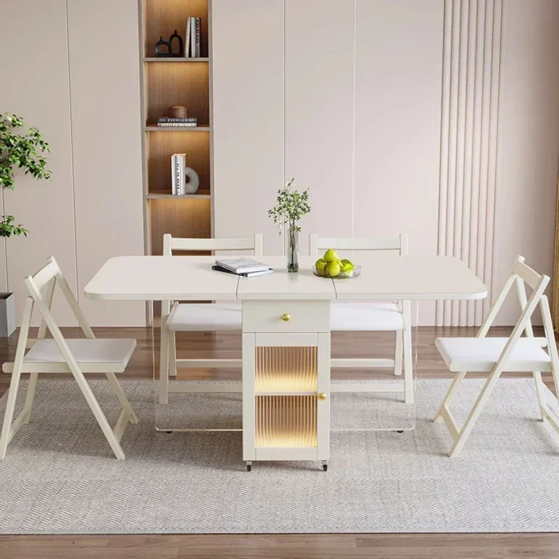 Storage Luxury Folding Table Unique Long Drawer Design Dinning Small Table Rectangular Living Room Mesas De Jantar Furniture