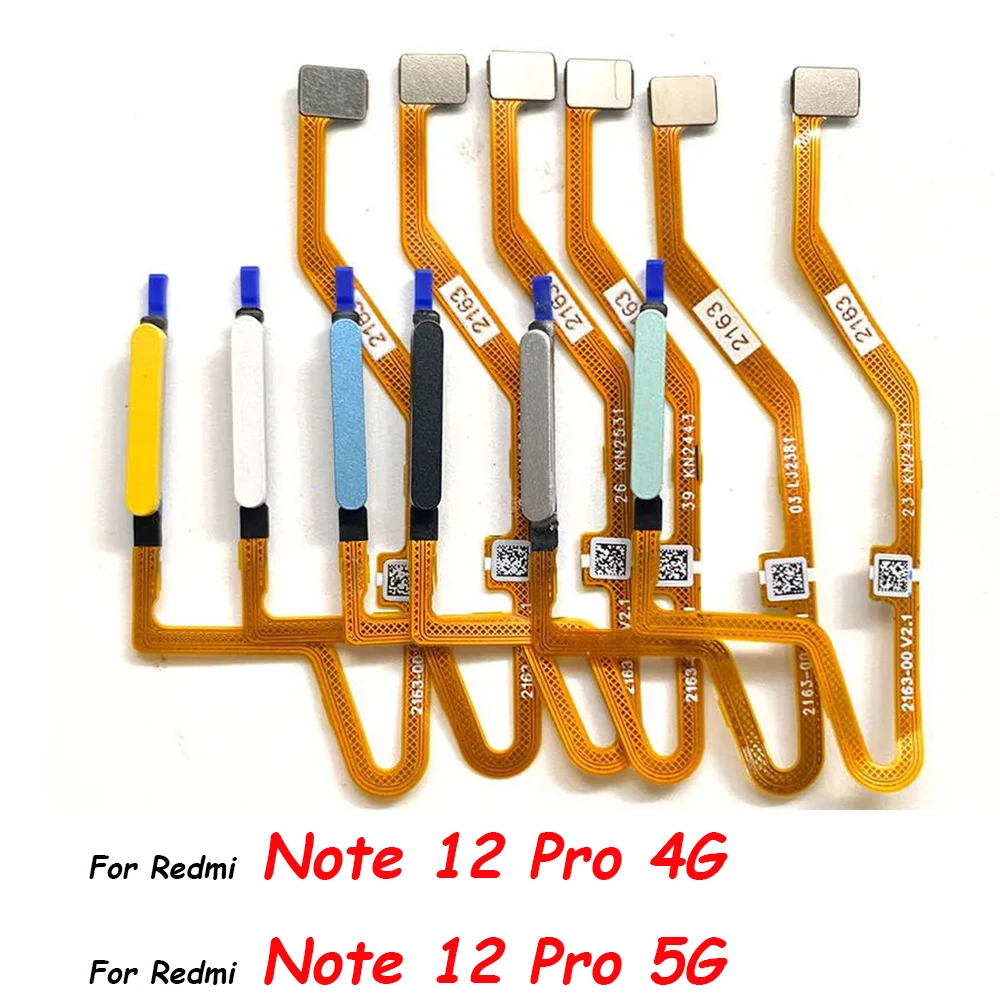 New For Xiaomi Redmi Note 12 Pro 5G 4G / Note 12 Pro Plus Fingerprint Sensor Home Return Key Menu Button Flex Ribbon Cable