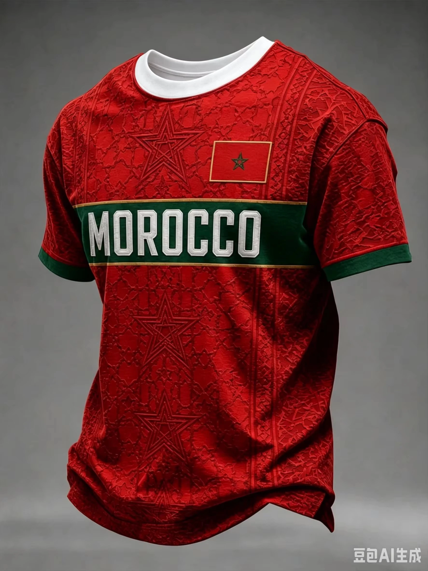 2026 Morocco Vintage Red Print Football T-shirt Adult Kids O-neck Short Sleeve Tees Fans Uniform Y2K Sports Football Jerseys