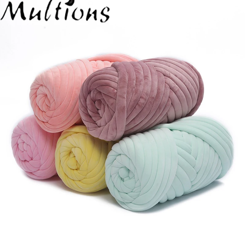 

3cmX100g DIY Crystal Velvet Filling Yarn Coarse Handmade Wool Blanket Yarn Make Handbags Pillows Blankets Pillow Cat Nest Line