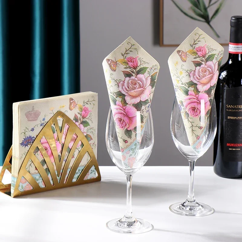 Summer Flora Cocktail Tissue 2-ply Food Grade Printed Butterfly Bone Bart Fragrance Free Drawer Paper 20pcs