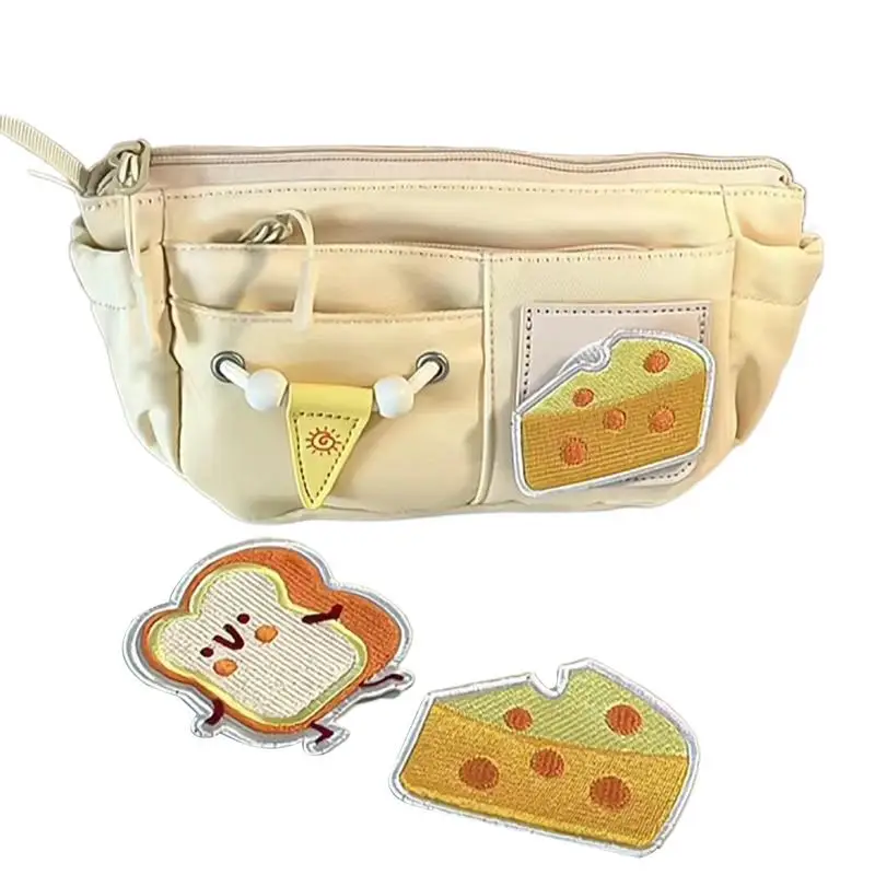 กระเป๋าดินสอพร้อมซิปรูปแบบชีส กระเป๋าซิป กระเป๋าซิปสําหรับปากกา กระเป๋าดินสอความจุขนาดใหญ่ กล่องกระเป๋าสําหรับปากกาดินสอ