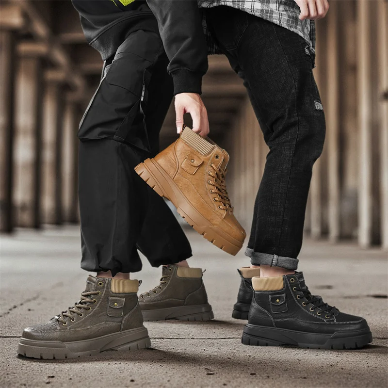 

Work shoes, British-style vintage mid-top versatile casual sports shoes for outdoor use 11223