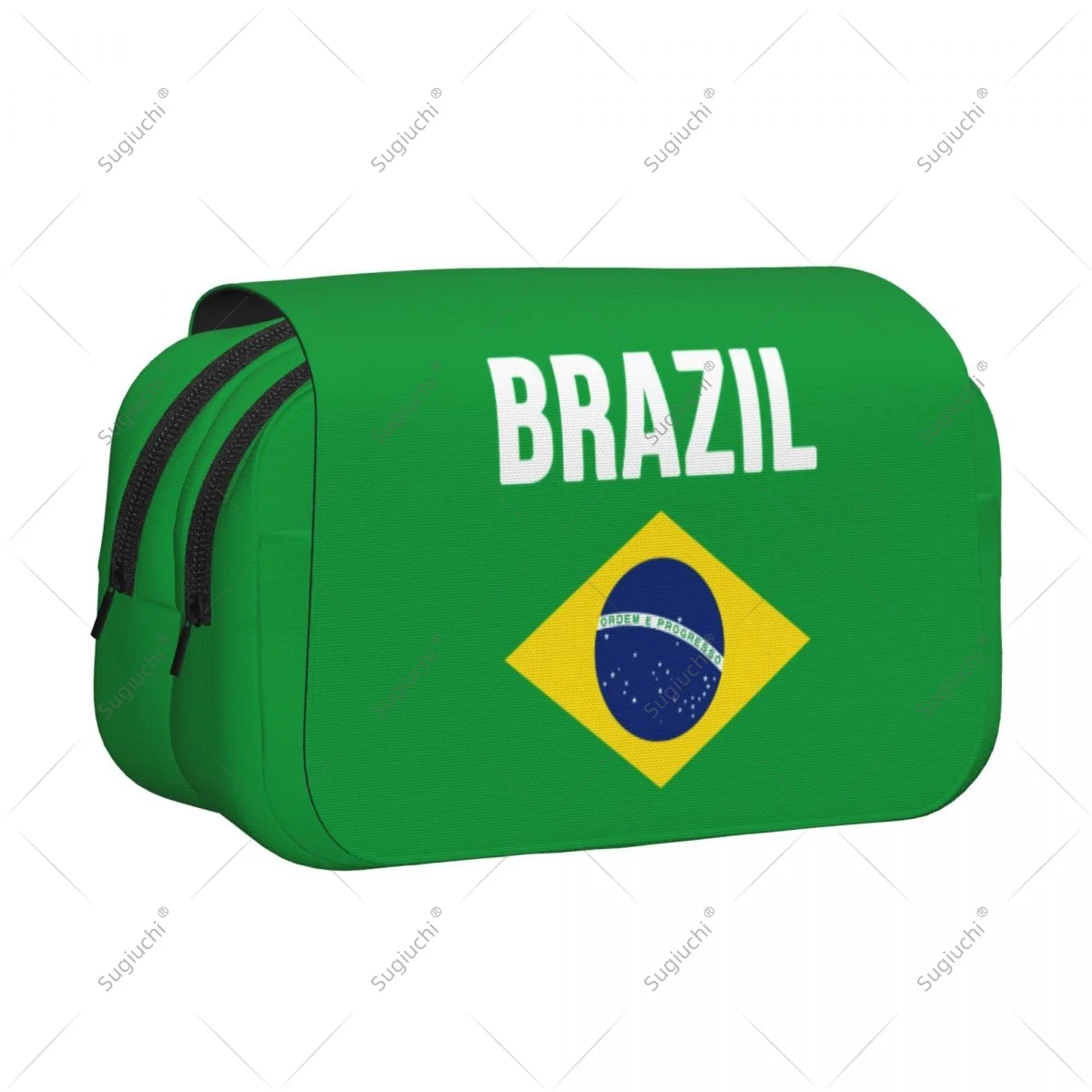 

Пенал, сумки для ножниц, 3D флаг Бразилии, двухслойная ткань Оксфорд, канцелярские принадлежности, коробка для ручек, чехол