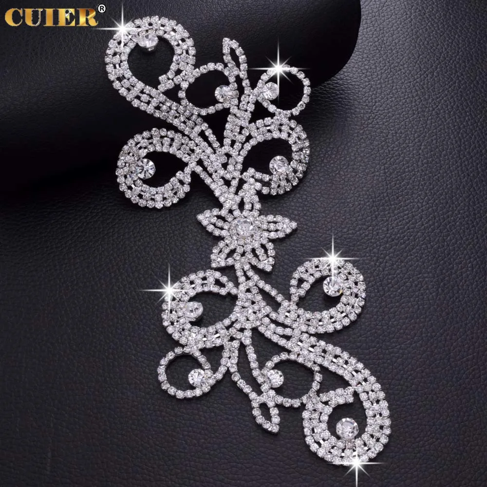 2pcs/lot glitter Crystals Rhinestones Appliques DIY Sewing Accessories Strass Trim appliques for clothing for Bridal Dress Belt