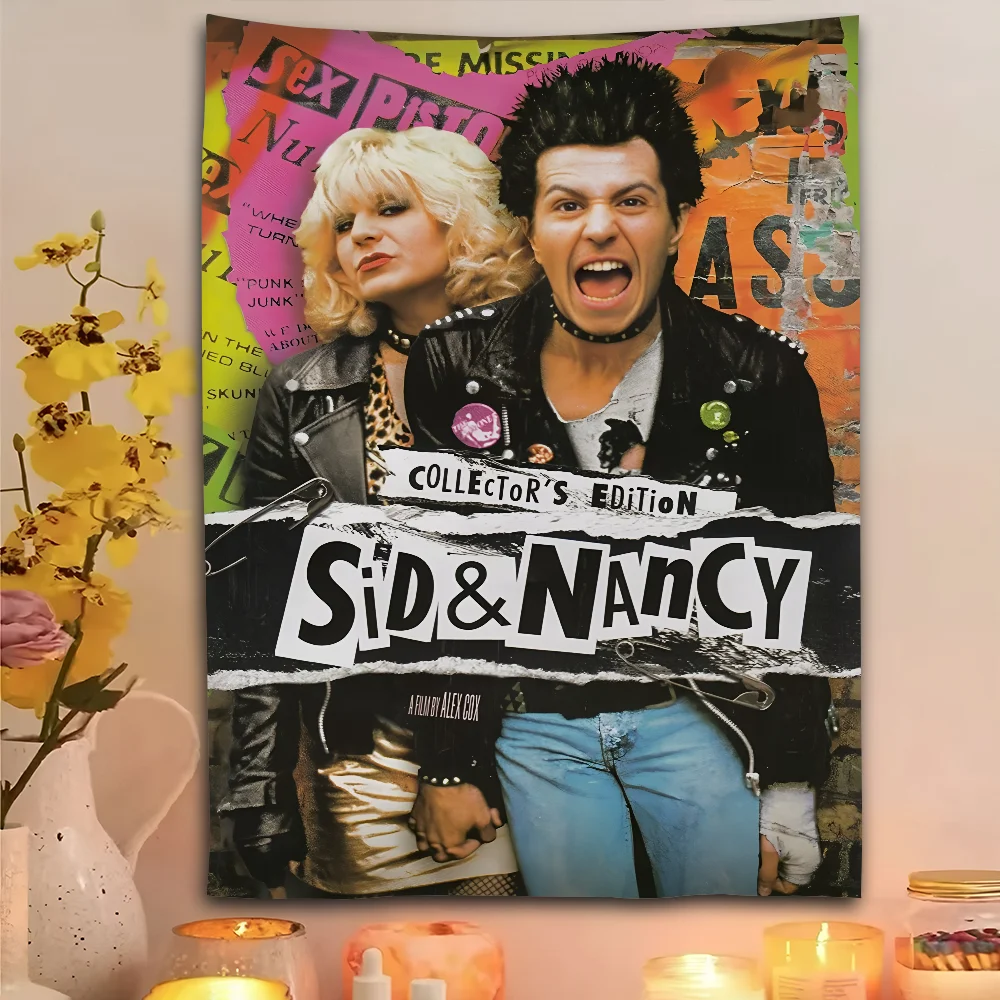 S-sid V-Vicious Band Tapestry 90x140cm Home Bedroom Living Room Bar Outdoor Microfiber Wall Art Decorated Banners