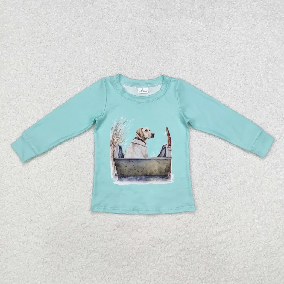 قمصان جديدة للأولاد من RTS للبيع بالجملة قمصان زرقاء بنمط صيد السمك للأولاد والبنات