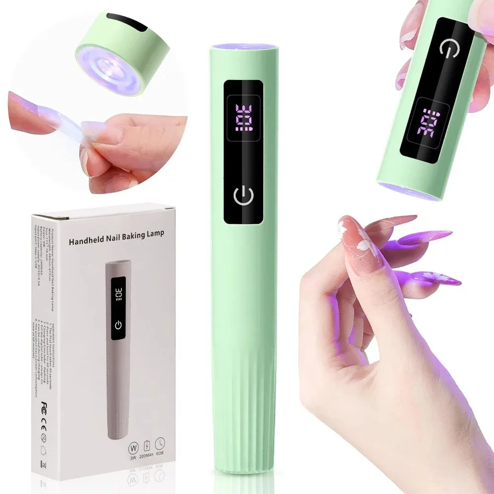 ハンドヘルドネイルドライヤーランプクイックドライタッチスクリーンコントロールLED UVネイルランプUSB充電式ネイルアートランプホームサロン使用