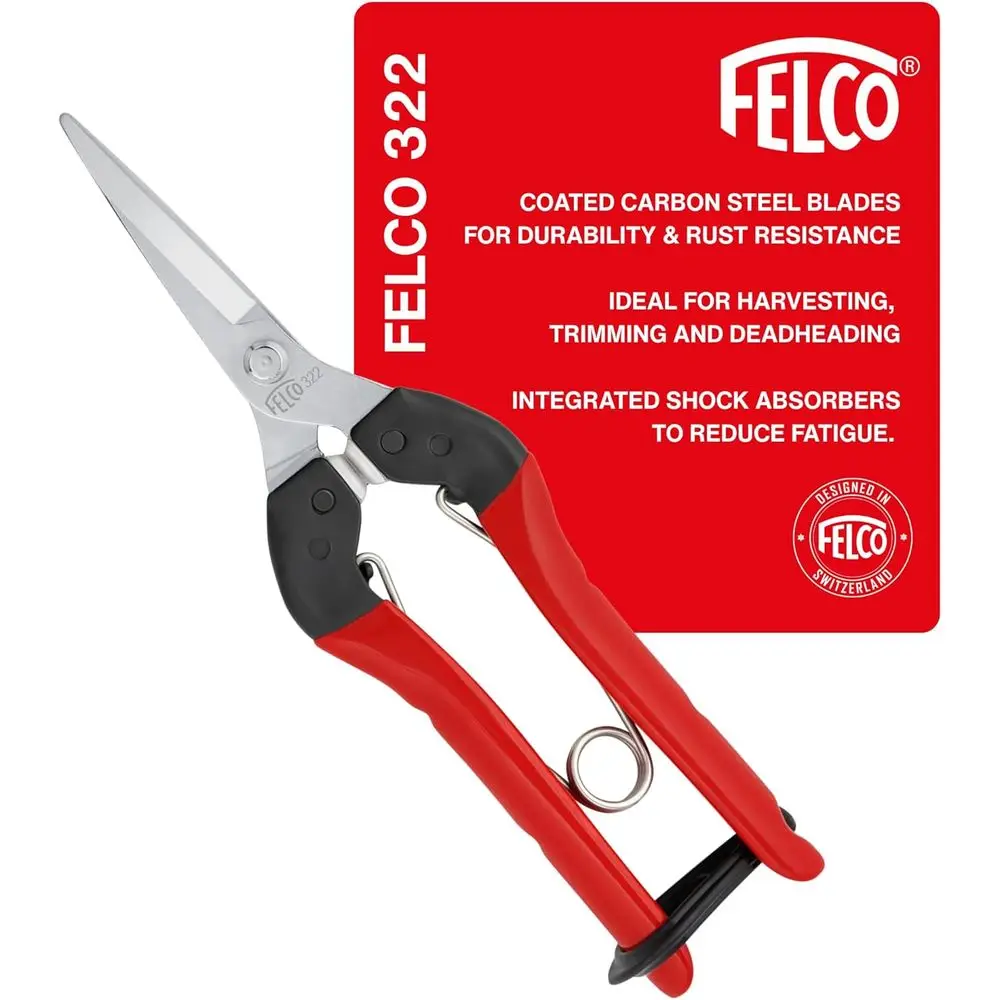 

9.84 Curved Blade Garden Clippers with Rounded Tip - Carbon Steel Pruning Shears for Gardening