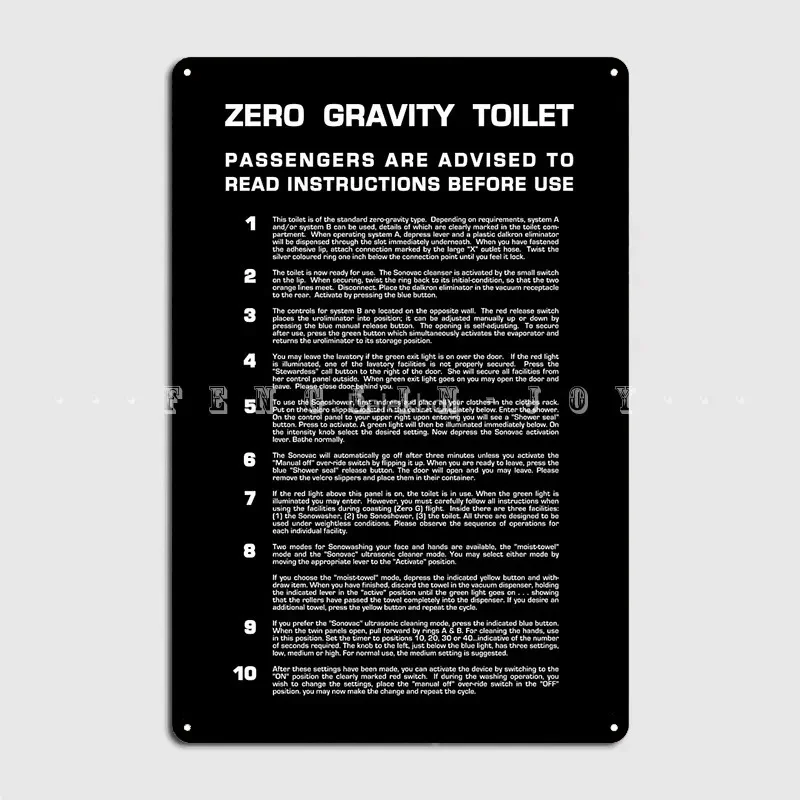 Zero Gravity Bathroom Full White Text Metal Sign Plaques Classic Pub Home Tin Sign Poster