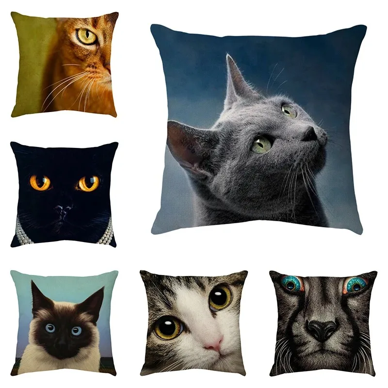 Cute Cat Pillowcase Car Ornaments Living Room Office Home Pillowcase