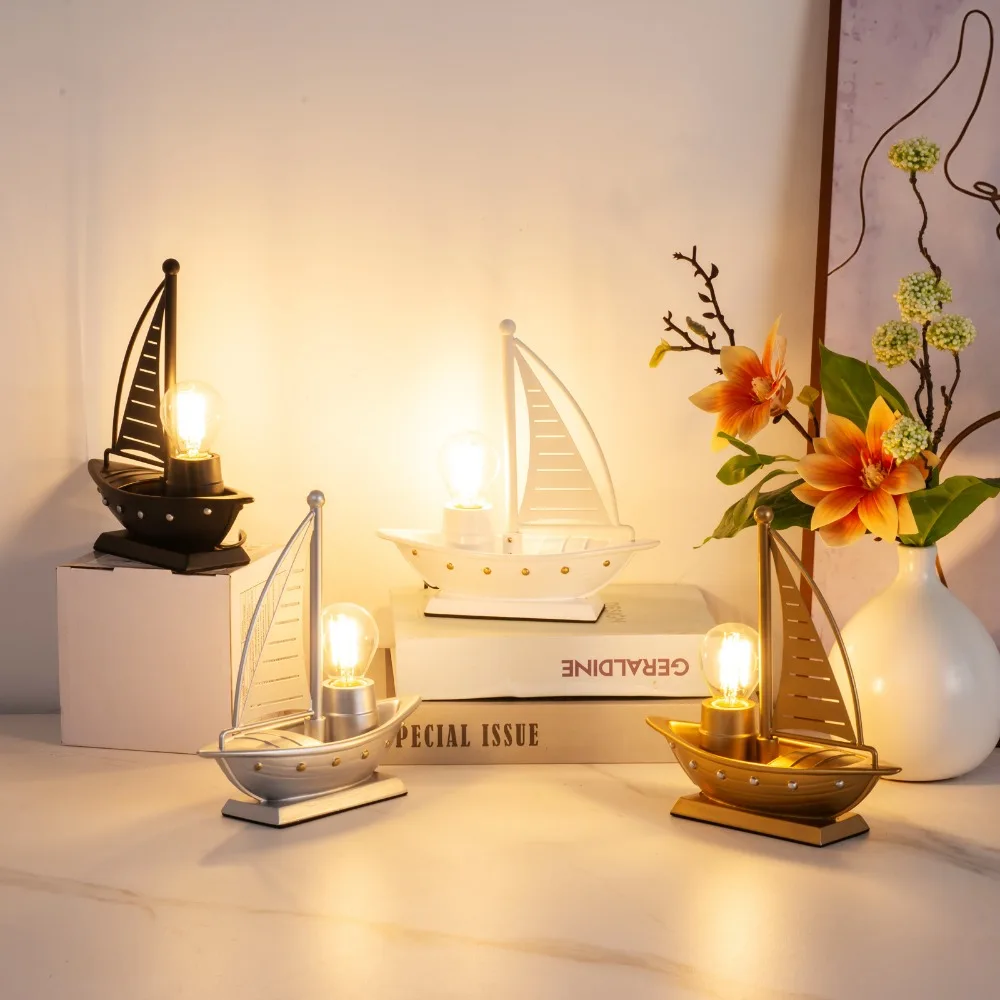 Creative Table Lamp Sailboat Lighting Decoration Bedroom Living Room Atmosphere Night Lights