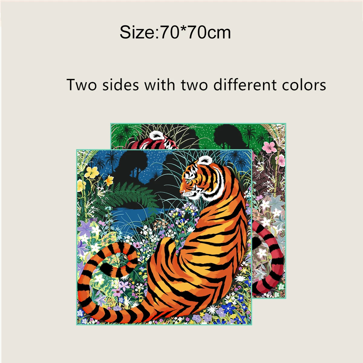 

Шарф с двусторонним принтом, женские квадратные банданы, шелковые саржевые шарфы, женские шарфы с закрученными краями, рождественский подарок для влюбленных