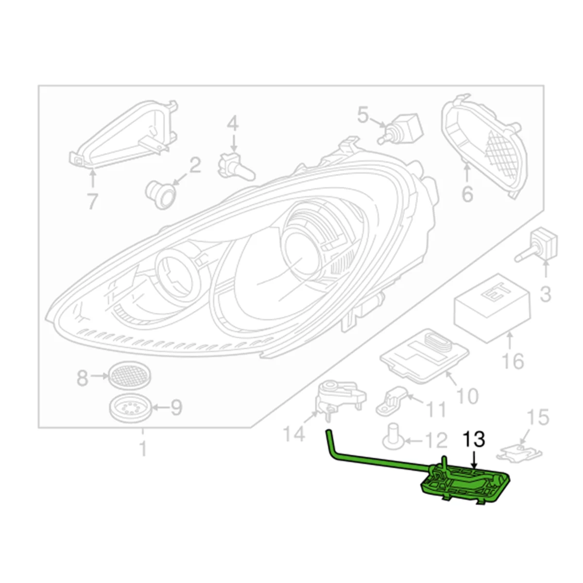 1Pair Headlight Mount Housing Base Bracket 95863151900 95863152000 for Porsche Cayenne 2011-2018 Headlight Mount