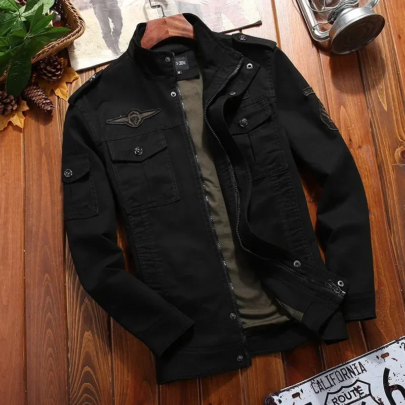 

2024Spring Autumn New Hot Men Casual Cargo jackets men WorkJacket Windbreaker Jacket Coat Men Outwear Slim Retro Jacket Mens