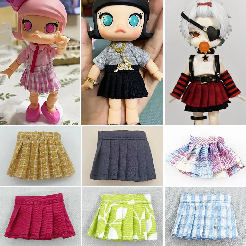 Ob11 baby clothes plaid skirt miniskirt college skirt student dress 1/12 doll clothes doll accessories