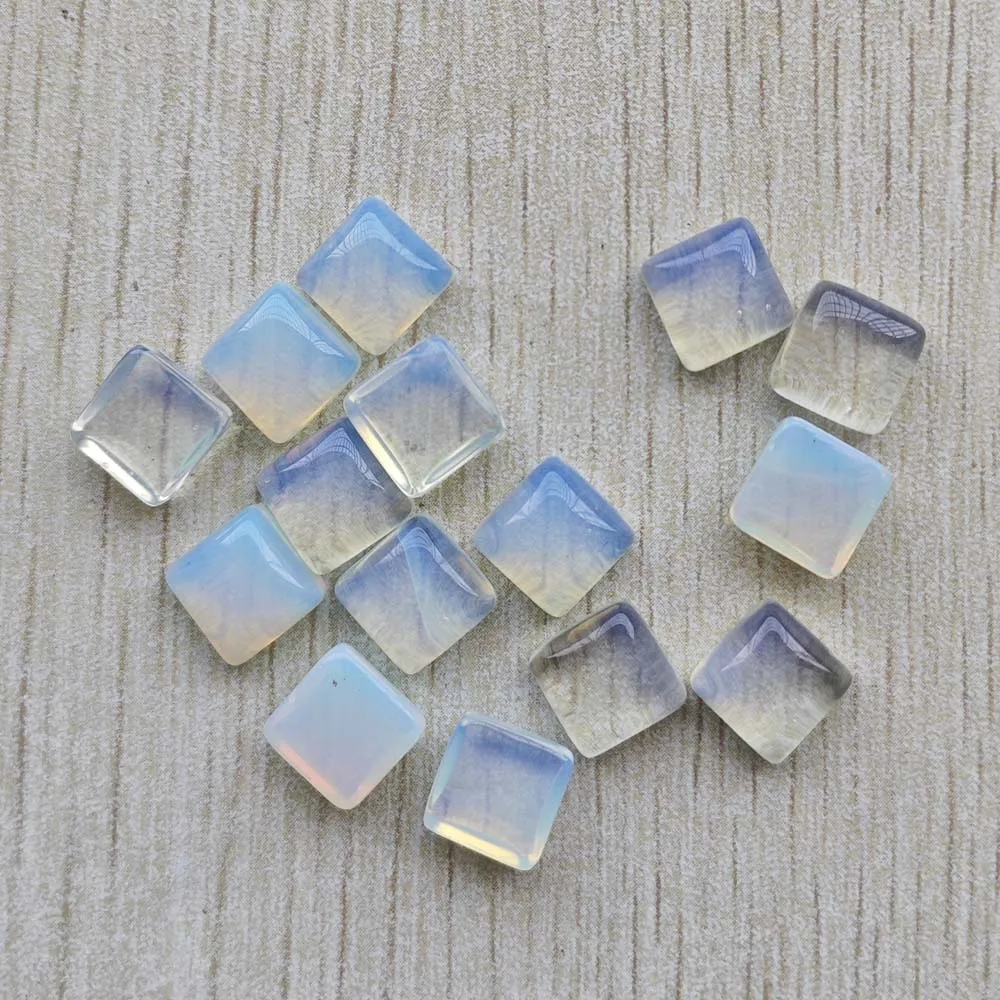 Wholesale 50pcs/lot 2018 new fashion assorted natural stone mixed square-shape CABOCHON  beads 10mm for jewelry making free