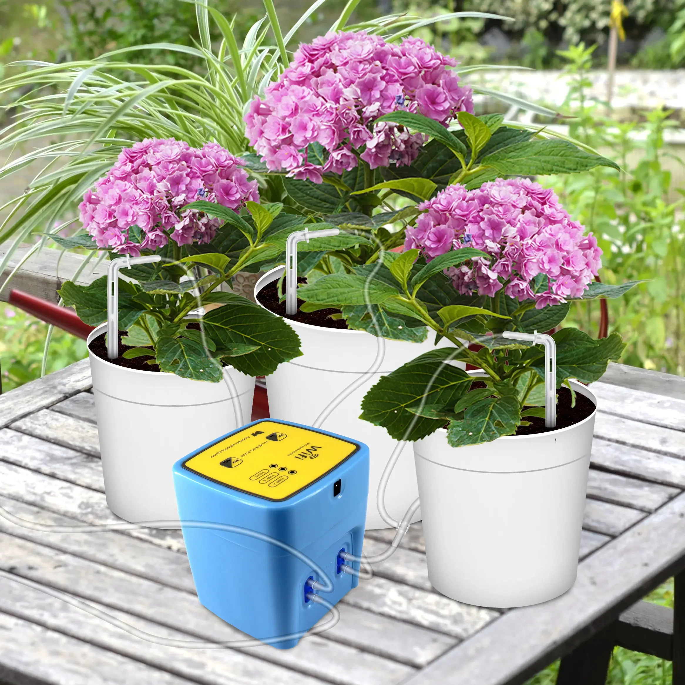 ‌Tuya Smart WiFi Watering System - Dual Pump Controlled, Mini Drip Irrigation Kit with Remote APP Control, Timer & Scheduling