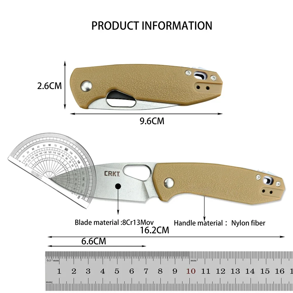 CR 5390 Outdoor Pocket Folding Knife 8Cr13Mov Steel Blade Nylon Fiber Handle Hunting Knife Emergency Rescue EDC Tool