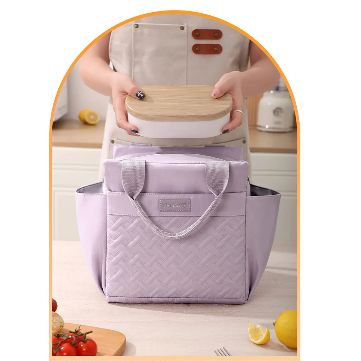 10L Große Kapazität Isolier-Lunch-Tasche für Studenten und Büro, Handgehaltene Aluminiumfolie-Isoliertasche, Frischhalte-Kühltasche – Detail 7