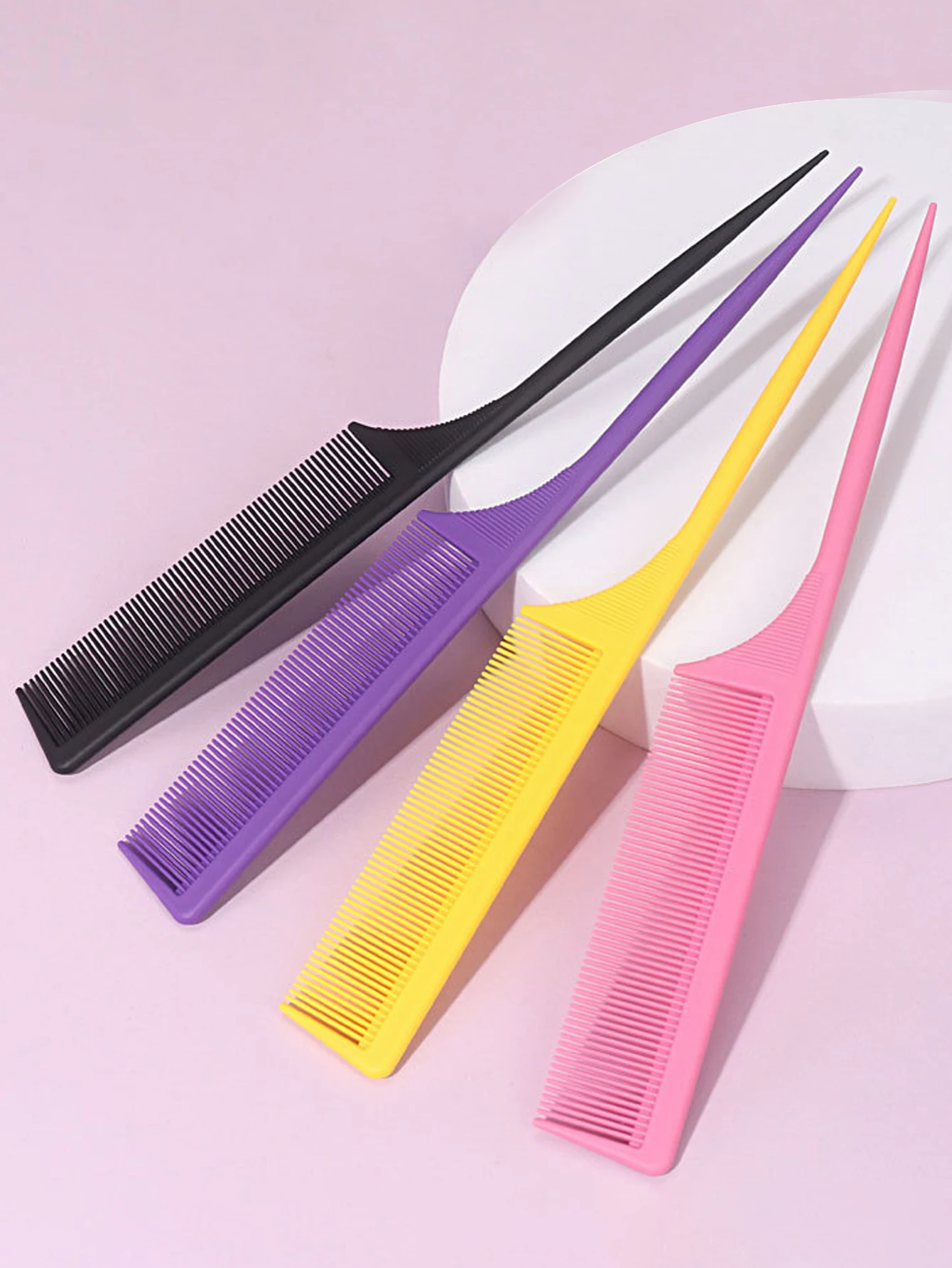 plastic professional hair comb, fine teeth, anti-static ponytail comb, salon hair styling hair tool Special for real hair wigs