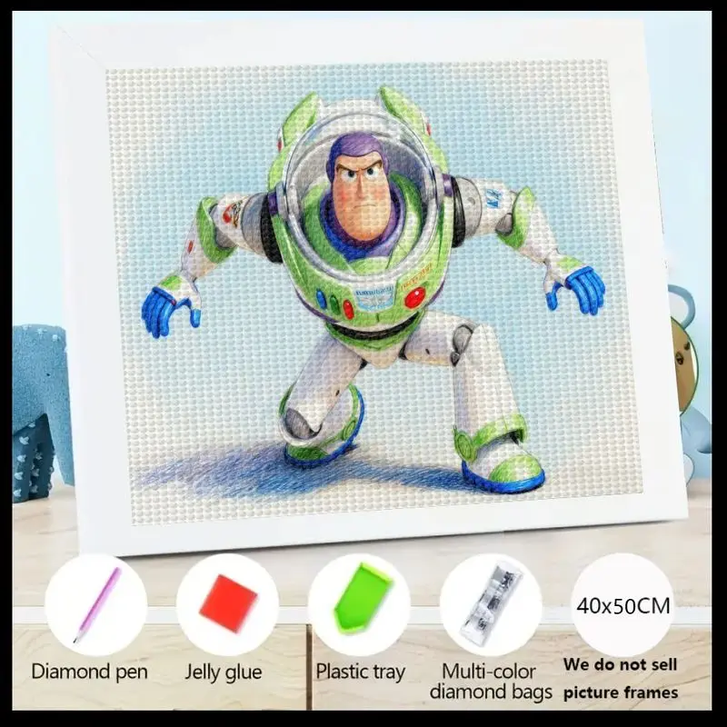 

1PC Buzz Lightyear 5D Diamond Painting Kit, Toy Story Cartoon Space Ranger DIY Full Drill Rhinestone Embroidery Art, Complete Se